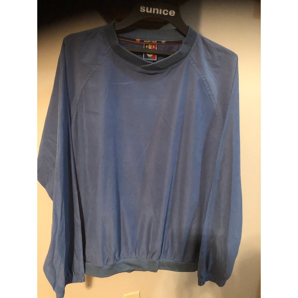 Men's Sunice Storm Waterproof Golf Pull Over Windshirt / Jacket Blue Size LARGE